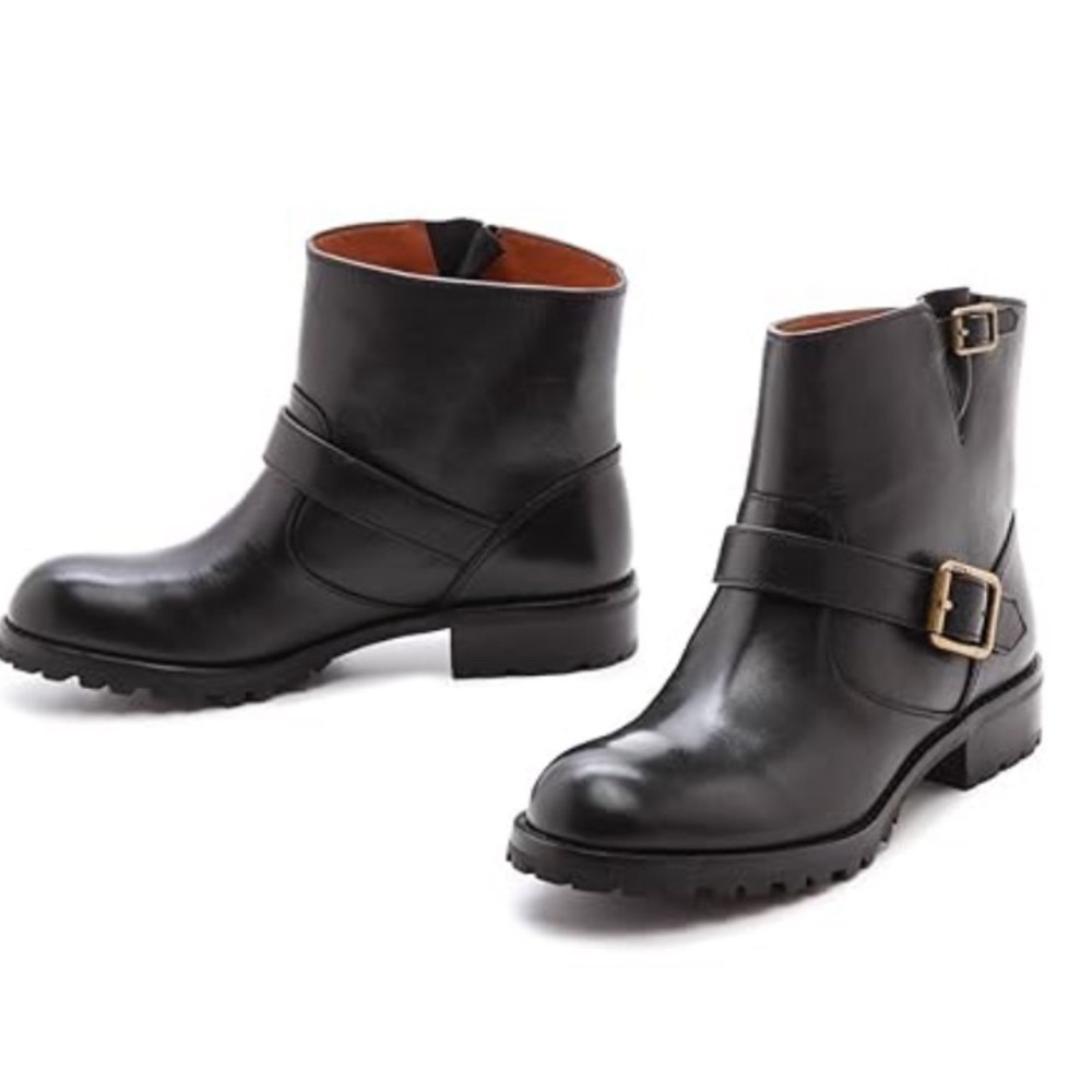 Marc By Marc Jacobs Black Leather Ankle Moto Boots